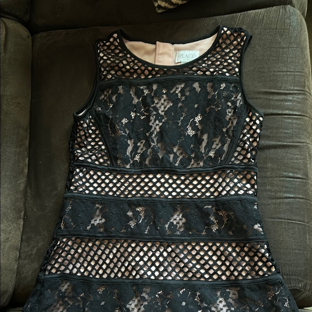 Black Lace and Mesh Dress - Children’s Place size 14